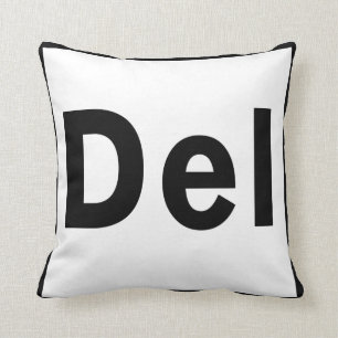 DEL  Delete Key Throw Pillow