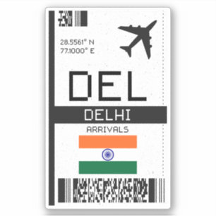 DEL Delhi Boarding Pass - India Airport Travel