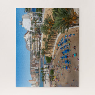 Del Malpas Beach, Benidorm, Costa Blanca, Spain Jigsaw Puzzle