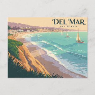 Del Mar California Postcard
