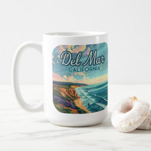 Del Mar California San Diego Beach Pacific Vintage Coffee Mug