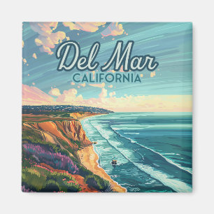 Del Mar California San Diego Beach Pacific Vintage Magnet