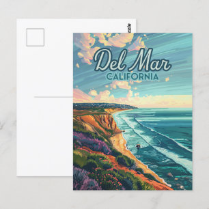 Del Mar California San Diego Beach Pacific Vintage Postcard