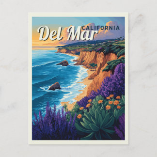 Del Mar California Vintage Beach - San Diego Postcard