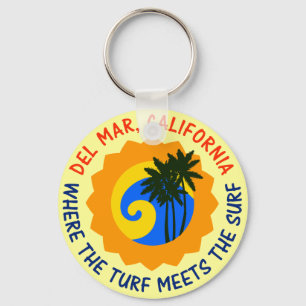 Del Mar, California Where The Turf Meets The Surf Key Ring