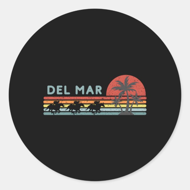 Del Mar Horse Racing Thoroughbred Santa Anita Hors Classic Round Sticker (Front)