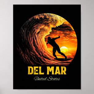Del Mar United States Surfing Surfboard  Poster