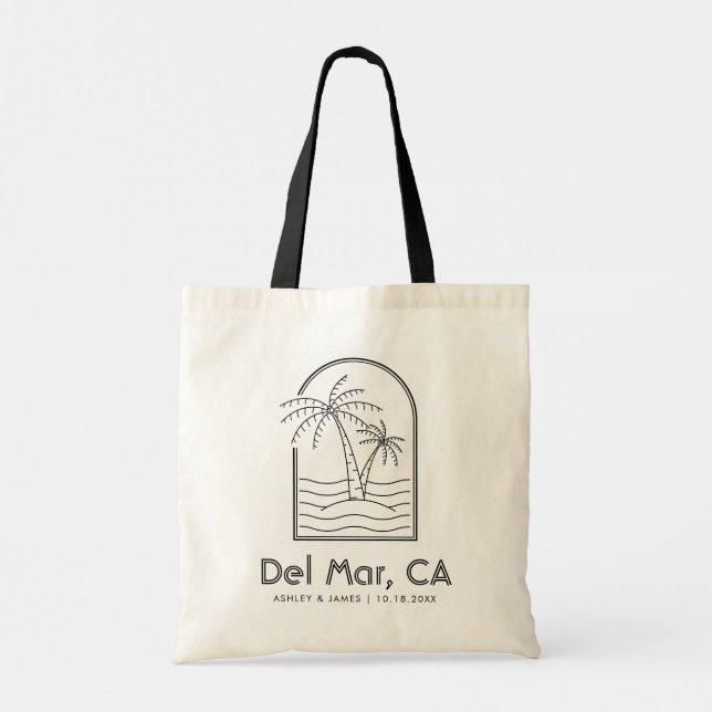 Del Mar Wedding Welcome Destination Wedding Tote Bag (Back)