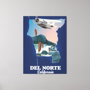 Del Norte California travel map Canvas Print