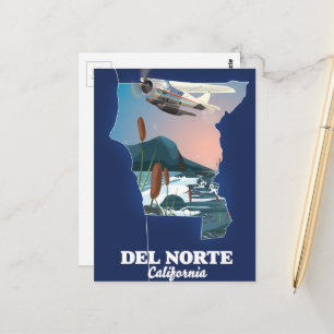Del Norte California travel map Postcard