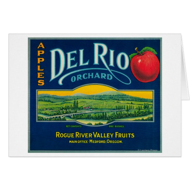 Del Rio Apple Crate LabelMedford, OR (Front Horizontal)