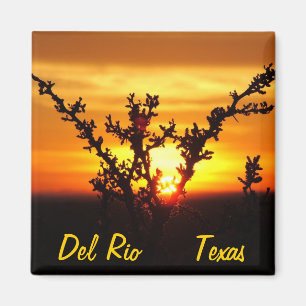 Del Rio Texas souvenirs desert brush sunset Magnet