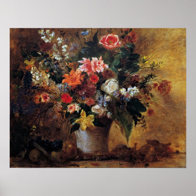 Delacroix - Flower Still Life Poster (Front)