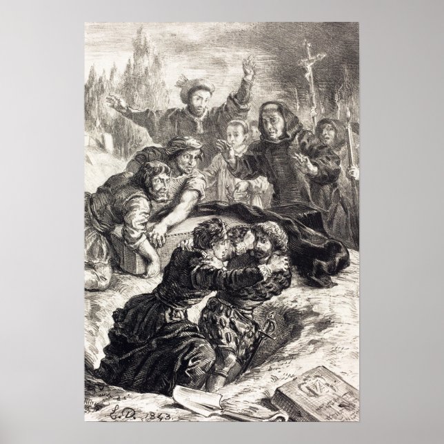 Delacroix - Hamlet And Laertes In The Grave Of Op… Poster (Front)