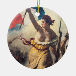 Delacroix - Liberty Leading The People Close-up Ceramic Tree Decoration