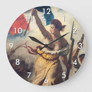Delacroix - Liberty Leading The People Close-up Large Clock