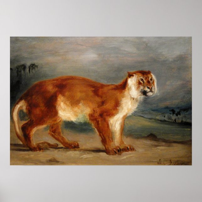 Delacroix - Lioness 1832 Poster (Front)