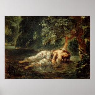Delacroix - Ophelia's Death 1853 Poster