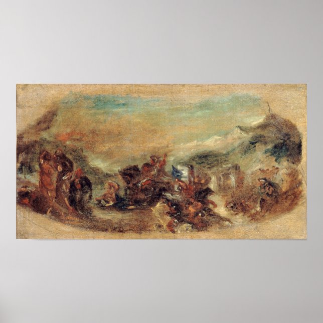 Delacroix - Sketch Attila Followed By His Barbari… Poster (Front)