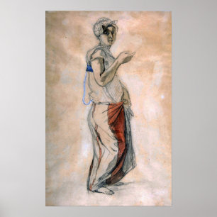 Delacroix - Standing Woman In Moroccan Costume Poster