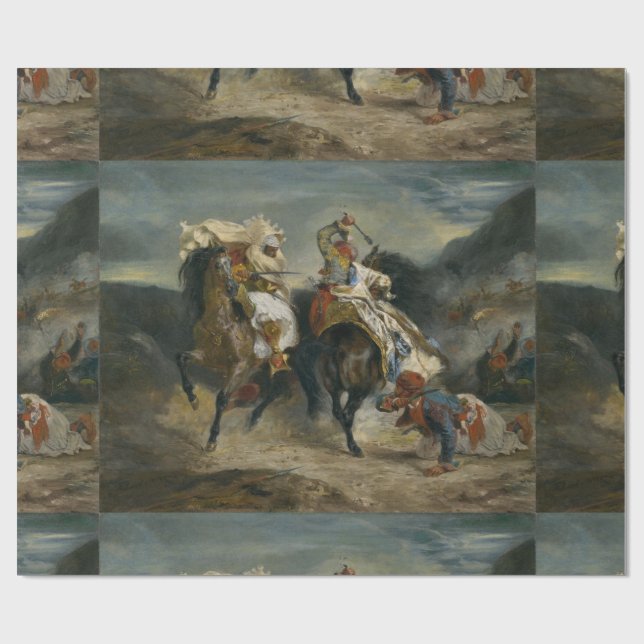 Delacroix The Combat of the Giaour and Hassan Wrapping Paper (Flat)