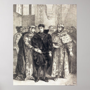 Delacroix - The Queen Tries To Console Hamlet (Ac… Poster