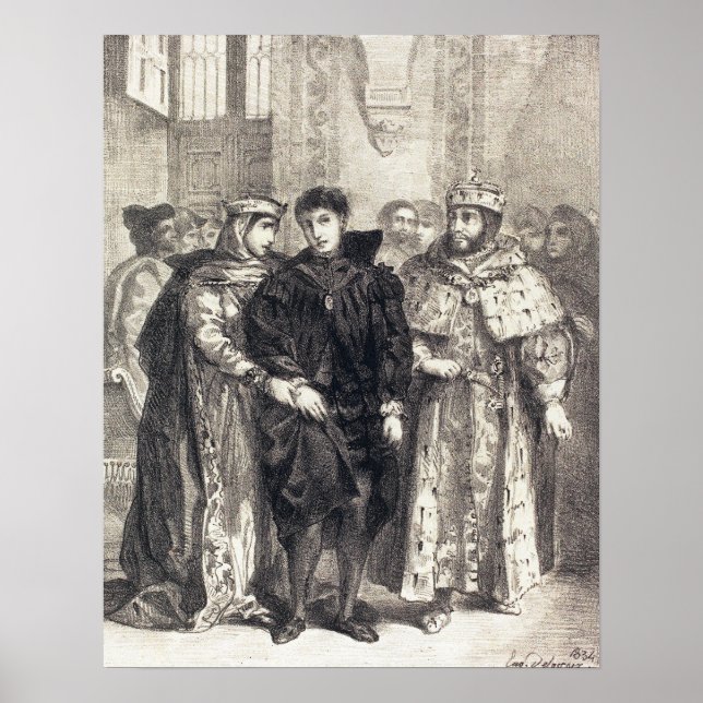 Delacroix - The Queen Tries To Console Hamlet (Ac… Poster (Front)