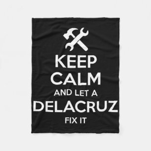 Delacruz Funny Surname Birthday Family Tree Reunio Fleece Blanket