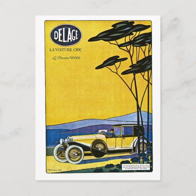 Delage Automobiles Postcard (Front)
