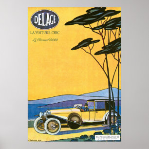 Delage ~ Vintage Automobile Advertisement Poster