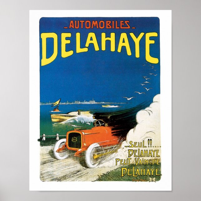 Delahaye Automobile Vintage Ad Art Poster (Front)