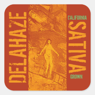 DELAHAZE SATIVA SQUARE STICKER