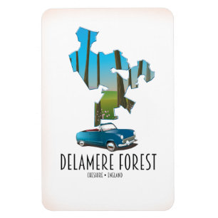 Delamere Forest Cheshire England map Magnet
