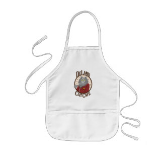 DeLand Cat Cafe's Henry DeCat in a red suit Logo Kids Apron