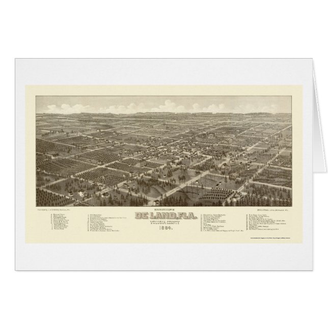 DeLand, FL Panoramic Map - 1884 (Front Horizontal)