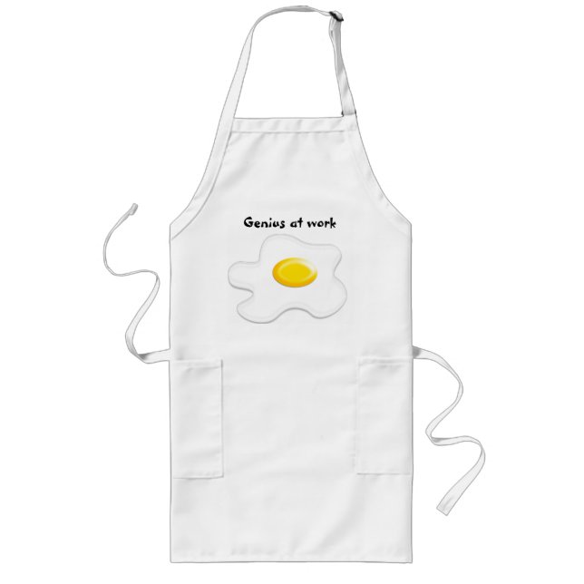 Delantal simpático para genios de la cocina long apron (Front)