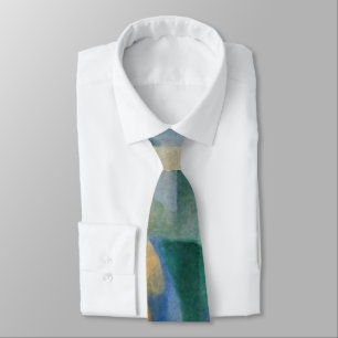 Delaunay Claasic Abstract Art Painting Blue Green Tie