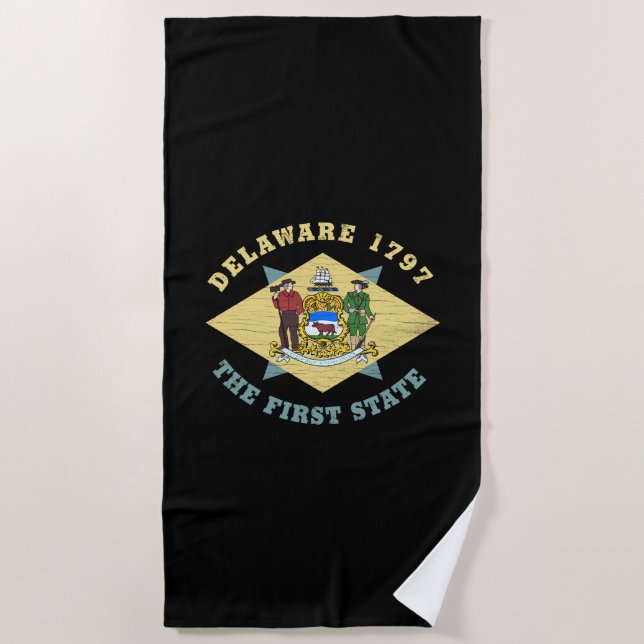 DELAWARE 1797 THE FIRST STATE FLAG BEACH TOWEL (Front)