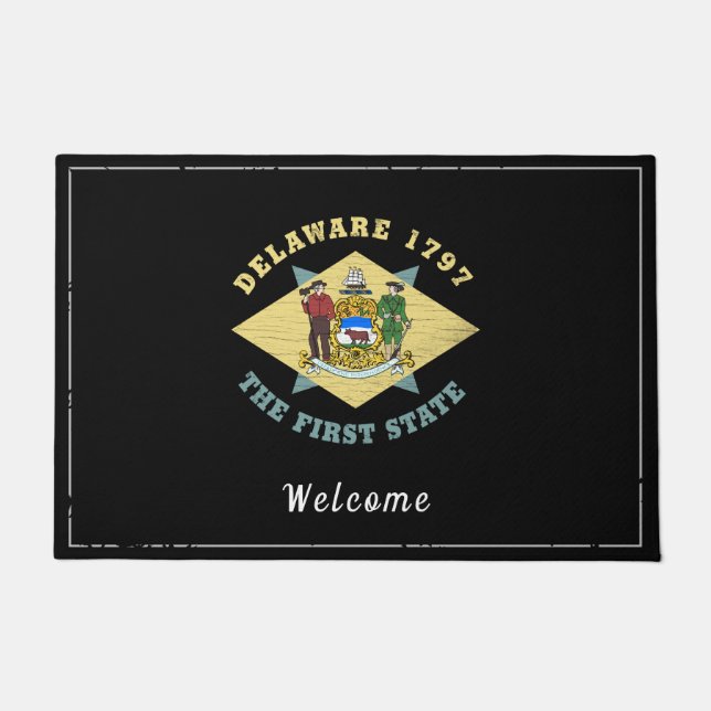 DELAWARE 1797 THE FIRST STATE FLAG DOORMAT (Front)