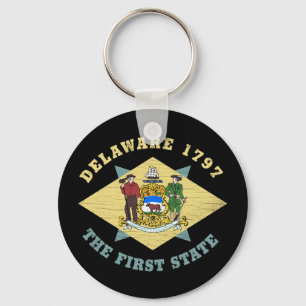 DELAWARE 1797 THE FIRST STATE FLAG KEY RING