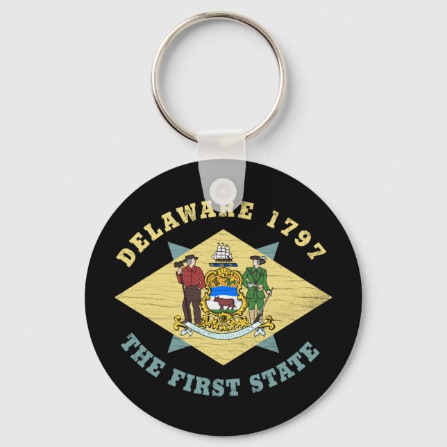 DELAWARE 1797 THE FIRST STATE FLAG KEY RING (Front)