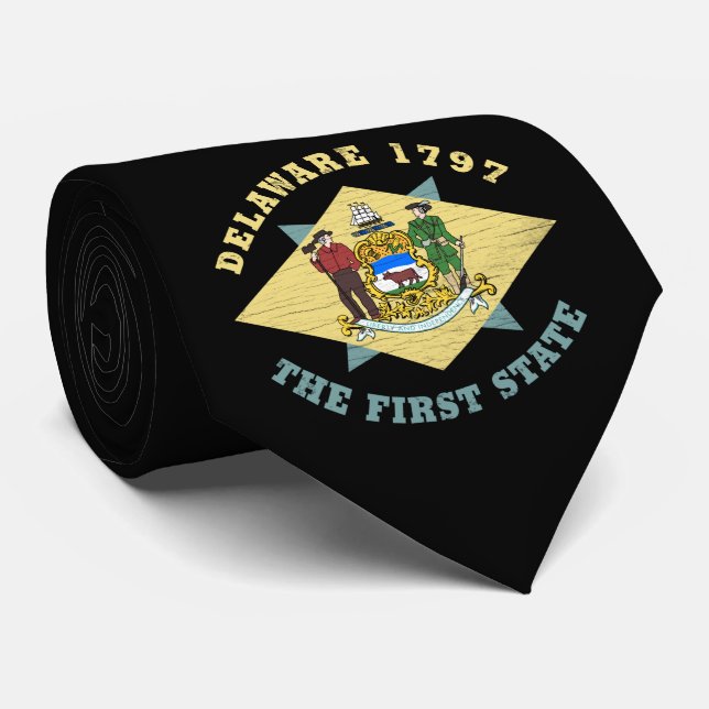 DELAWARE 1797 THE FIRST STATE FLAG TIE (Rolled)