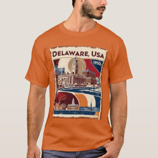 Delaware 1950s USA Vintage Retro Tourism T-Shirt