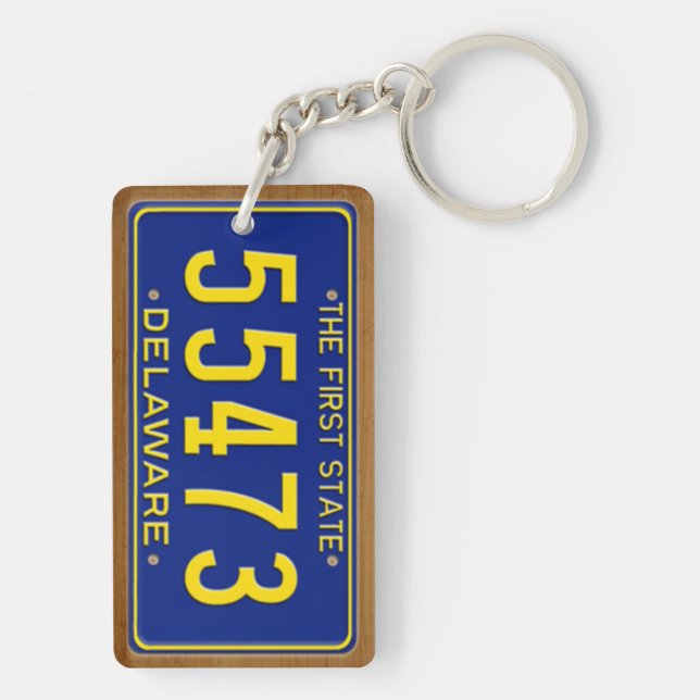 Delaware 1969 Vintage License Plate Keychain (Back)