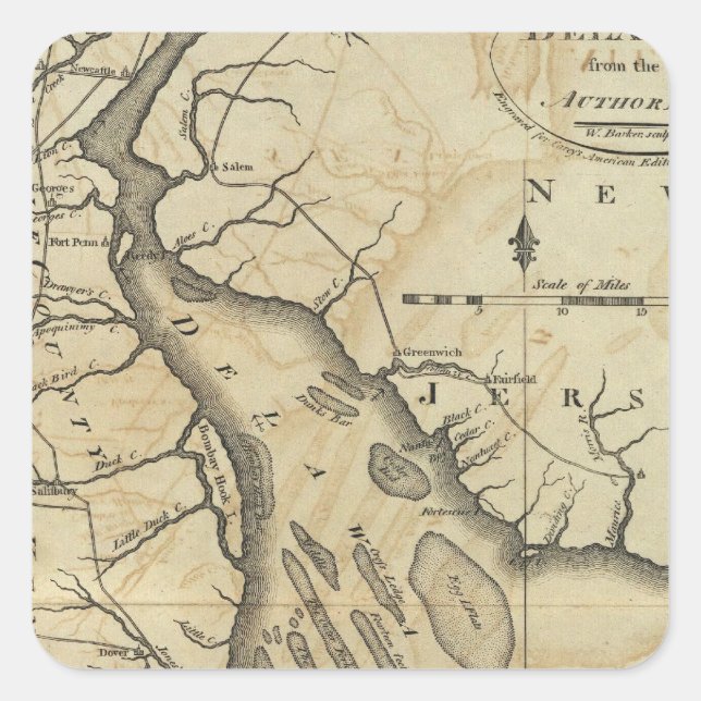 Delaware 2 square sticker (Front)