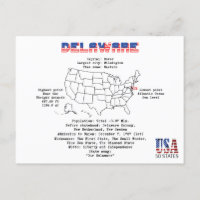 Delaware American state on a map and useful info