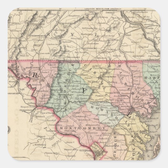 Delaware and Maryland Square Sticker (Front)