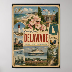 Delaware Authentic Vintage Style Poster