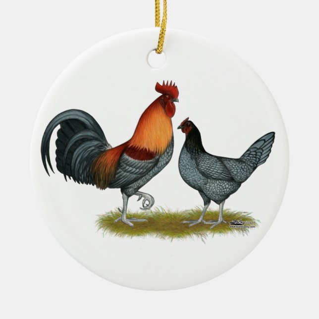 Delaware Blue Hen Ceramic Tree Decoration (Front)