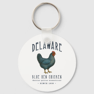 Delaware Blue Hen Chicken State Bird Key Ring